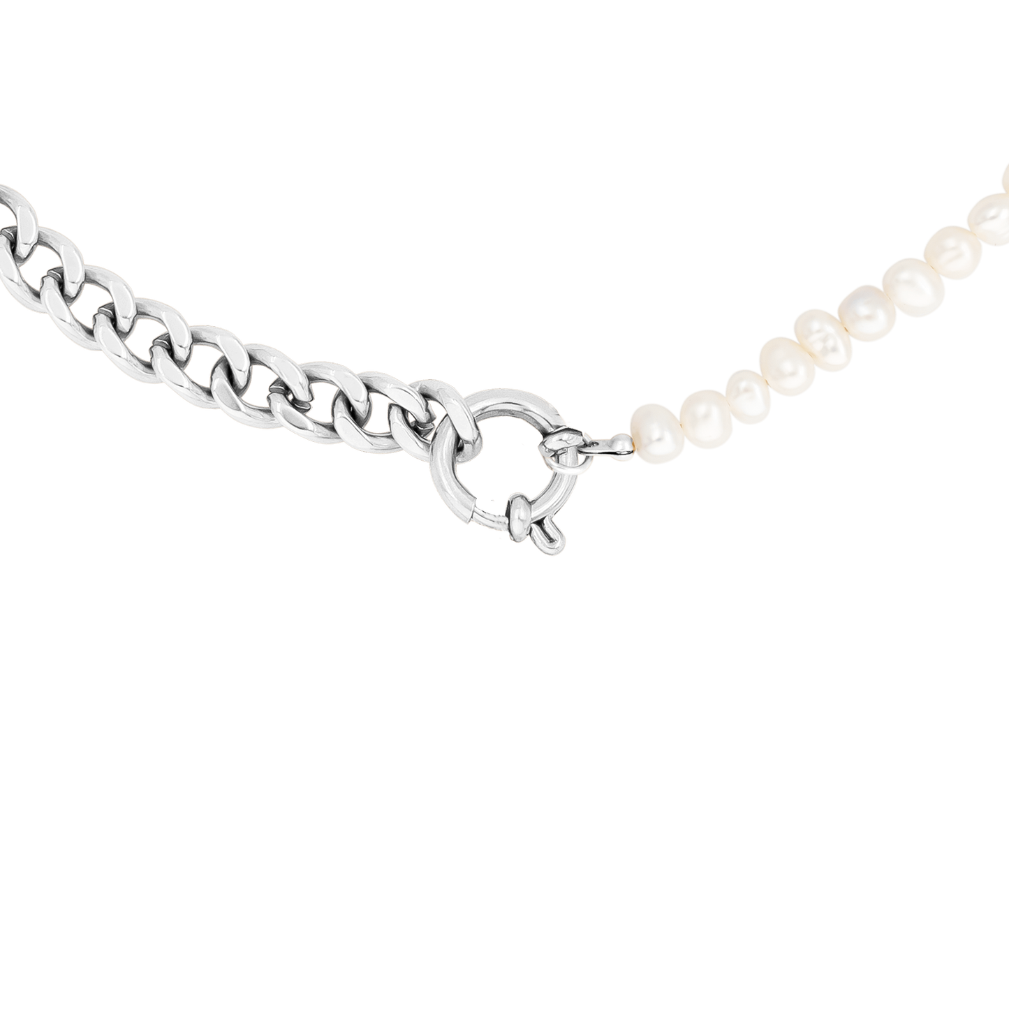 Chain'n'Pearls Necklace Silber