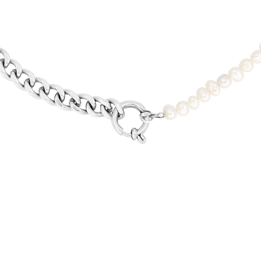 Chain'n'Pearls Necklace Silber