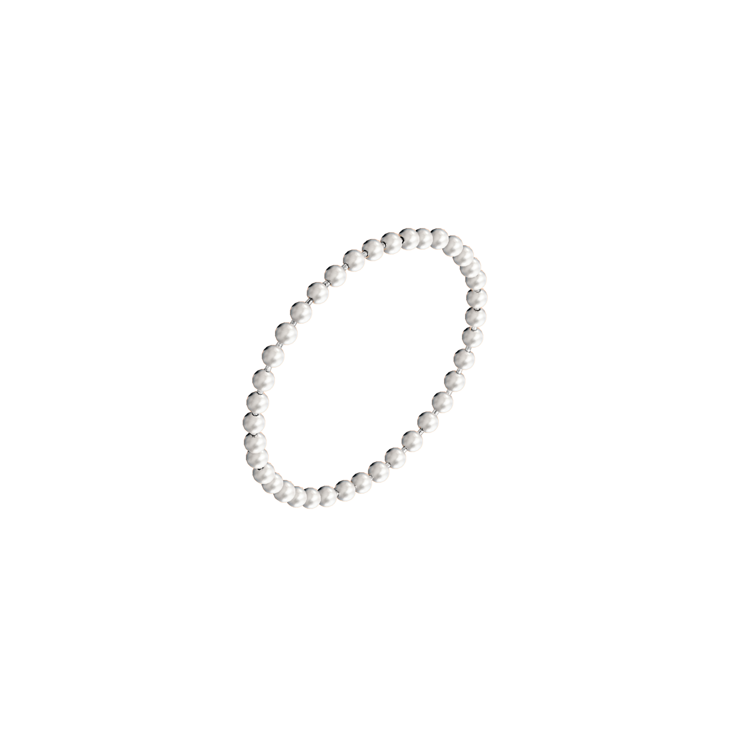 Bead Chain Ring Silber