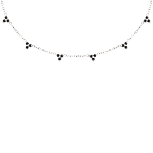 Black Stars Necklace Silber