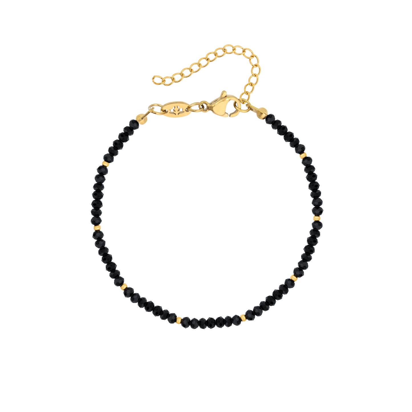 Pretty Black Pearls Bracelet Gold