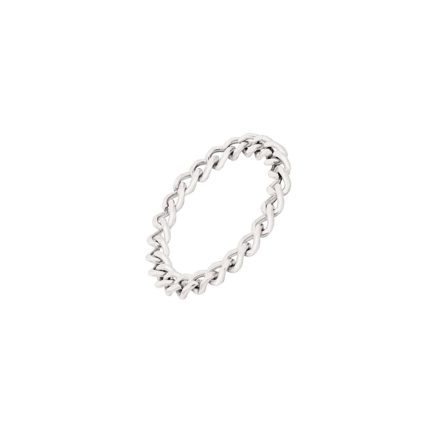 Curb Chain Ring Silber