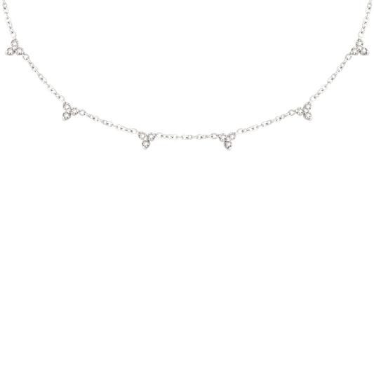 White Stars and Skies Necklace Silber