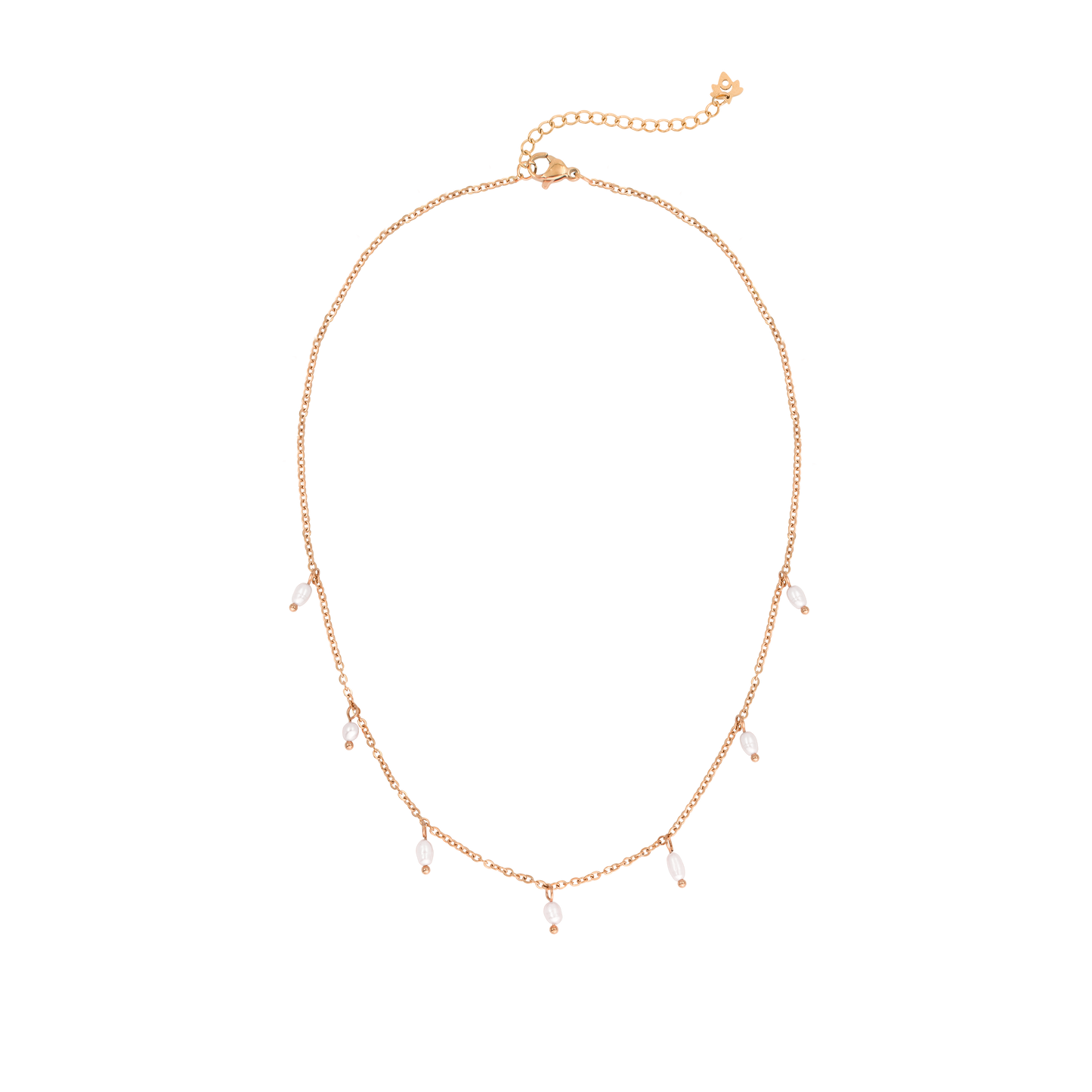 Perla Blanco Choker Roségold