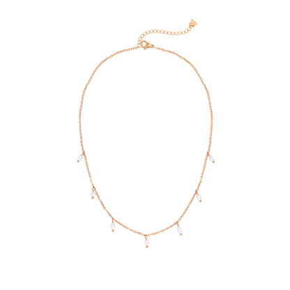 Perla Blanco Choker Roségold