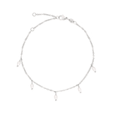 Perla Blanco Anklet Silber