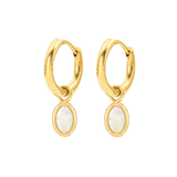 Mother of Pearls Hoop Set Gold