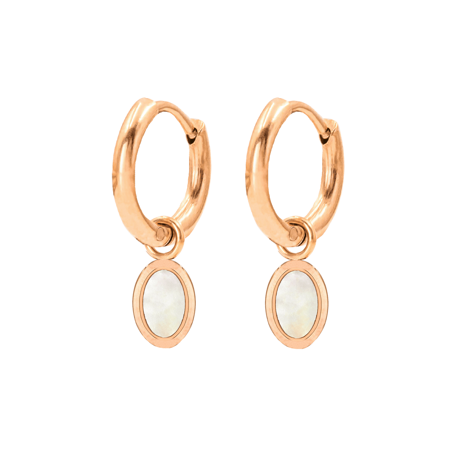 Mother of Pearls Hoop Set Roségold