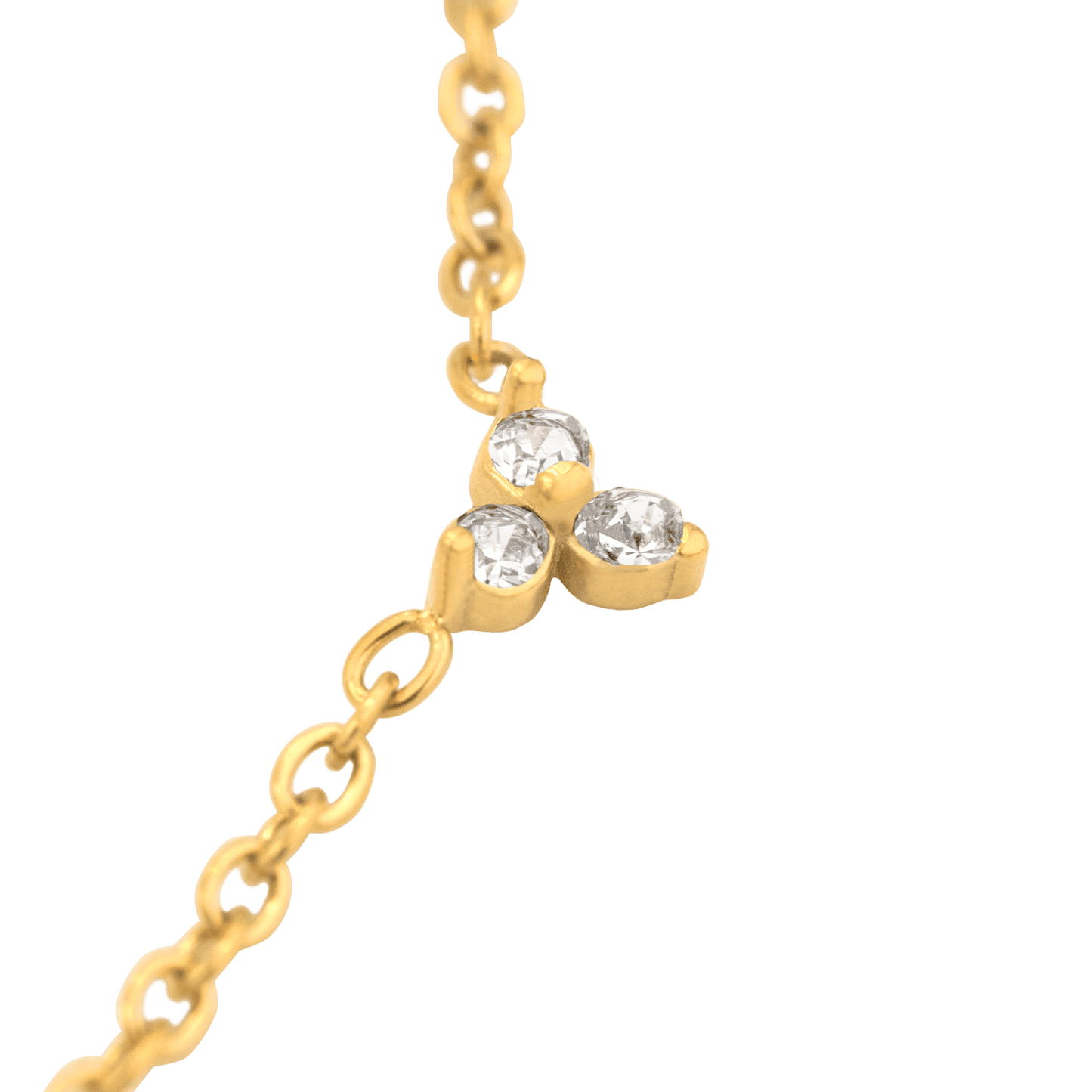 White Stars and Skies Necklace Gold