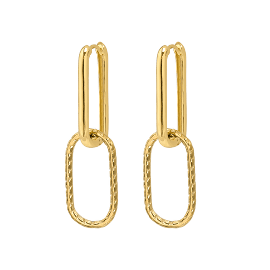 Oval Snake Hoops Gold