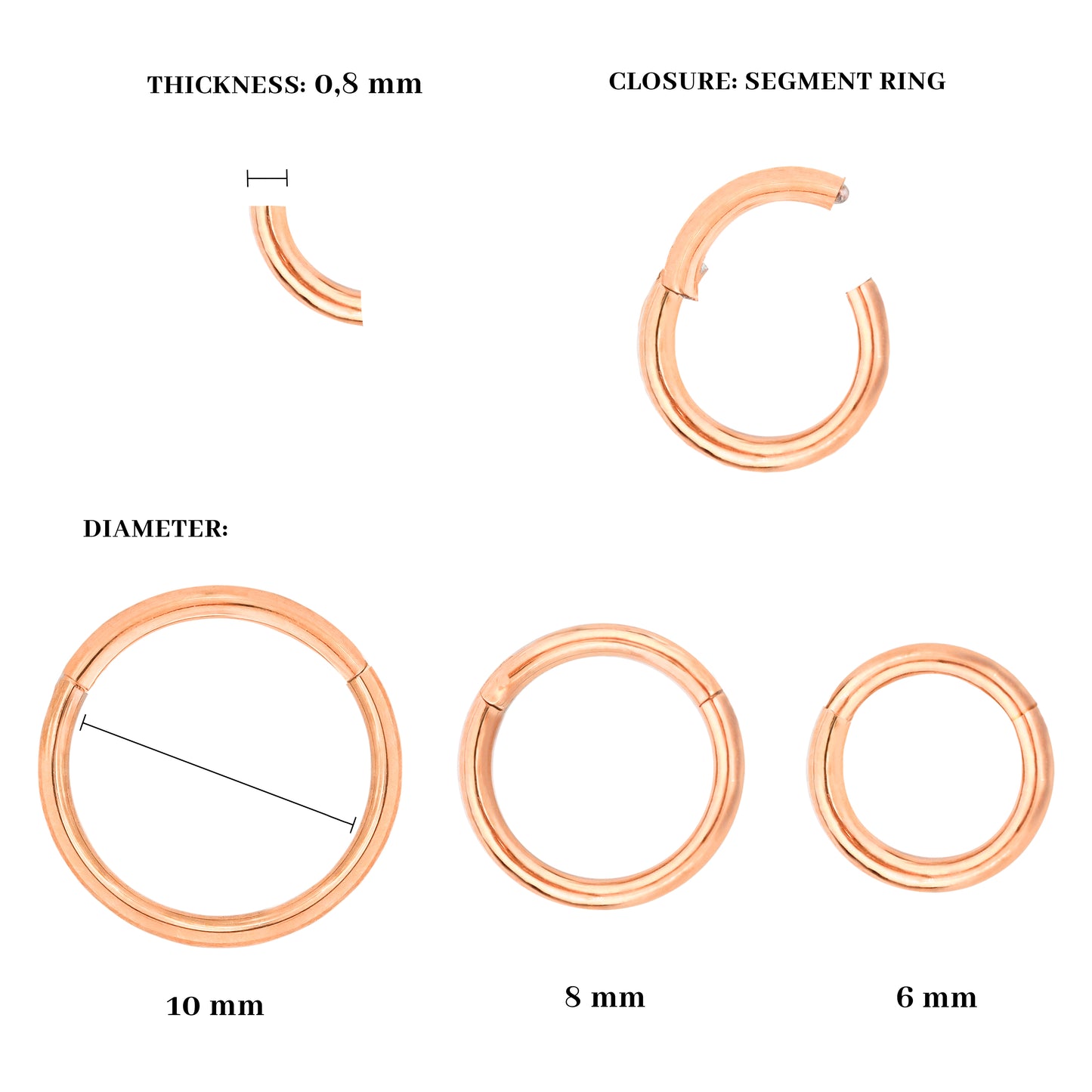 Basic Click Piercing Ring Roségold