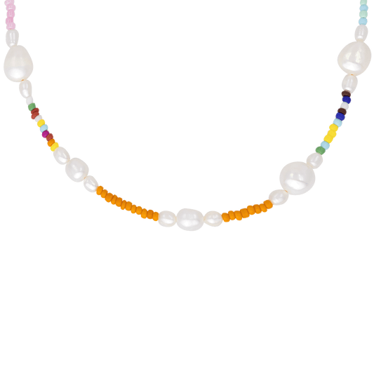 More Color Bead Necklace Silber