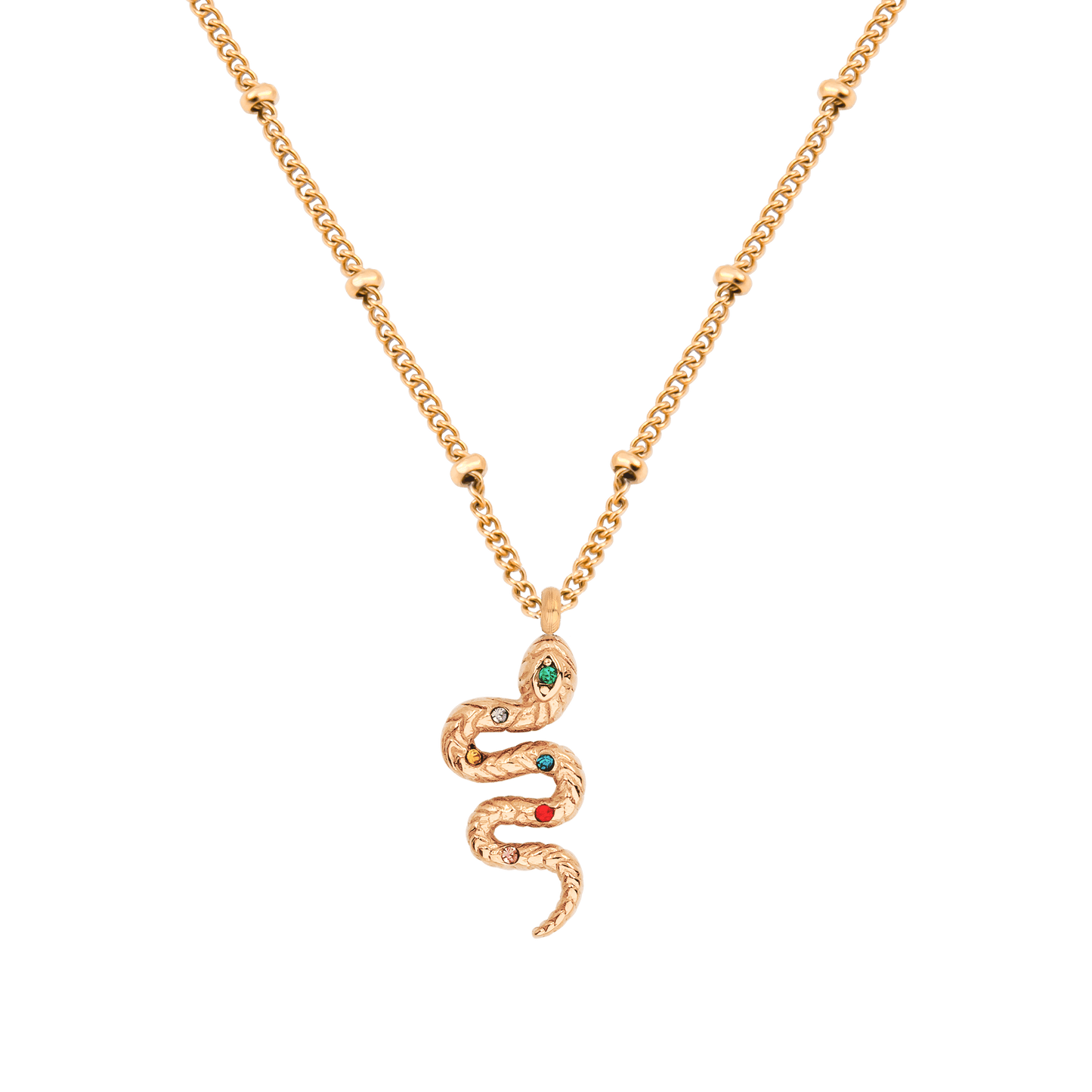 Rainbow Leni Snake Necklace Roségold