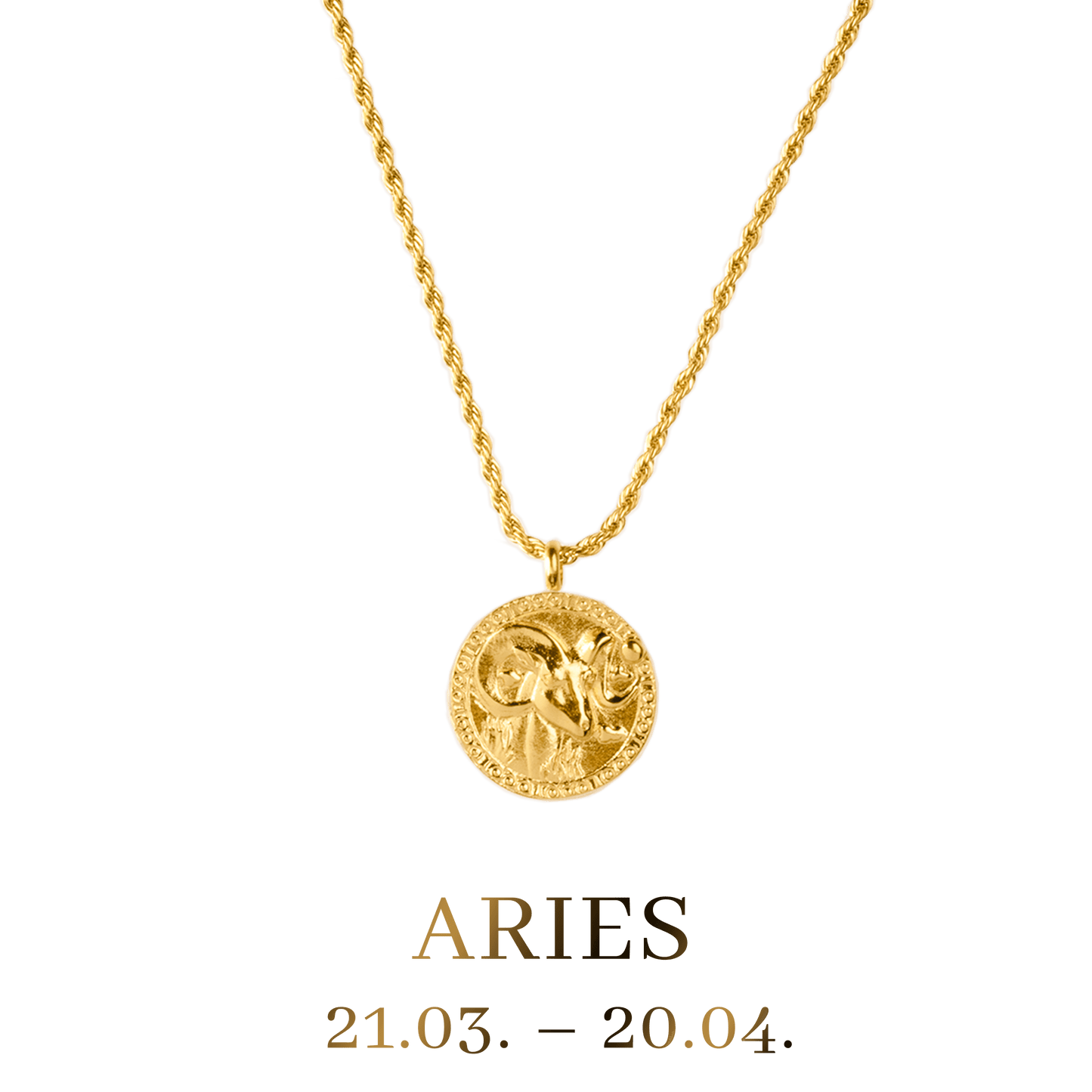 Aries / Widder Necklace Gold