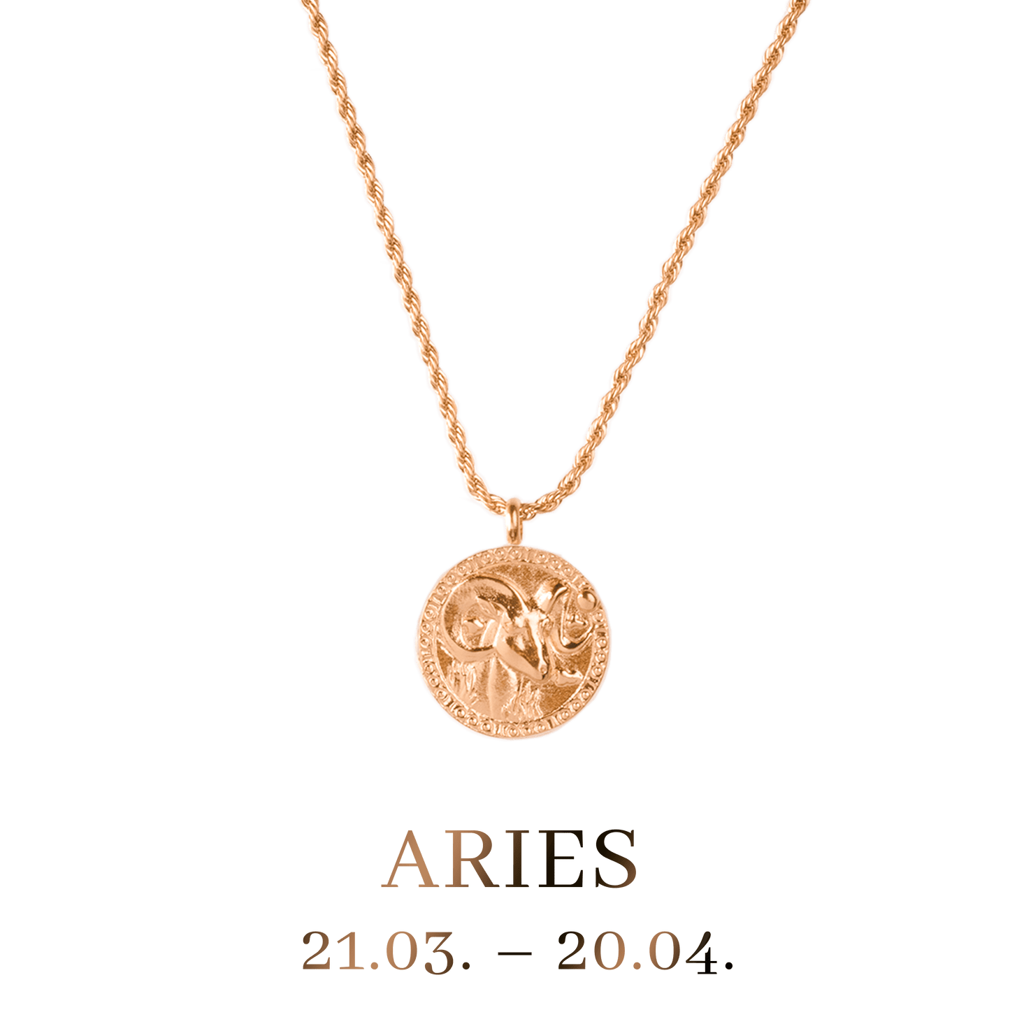 Aries / Widder Necklace Roségold
