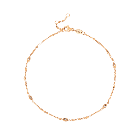 Sparkling Eyes Anklet Roségold