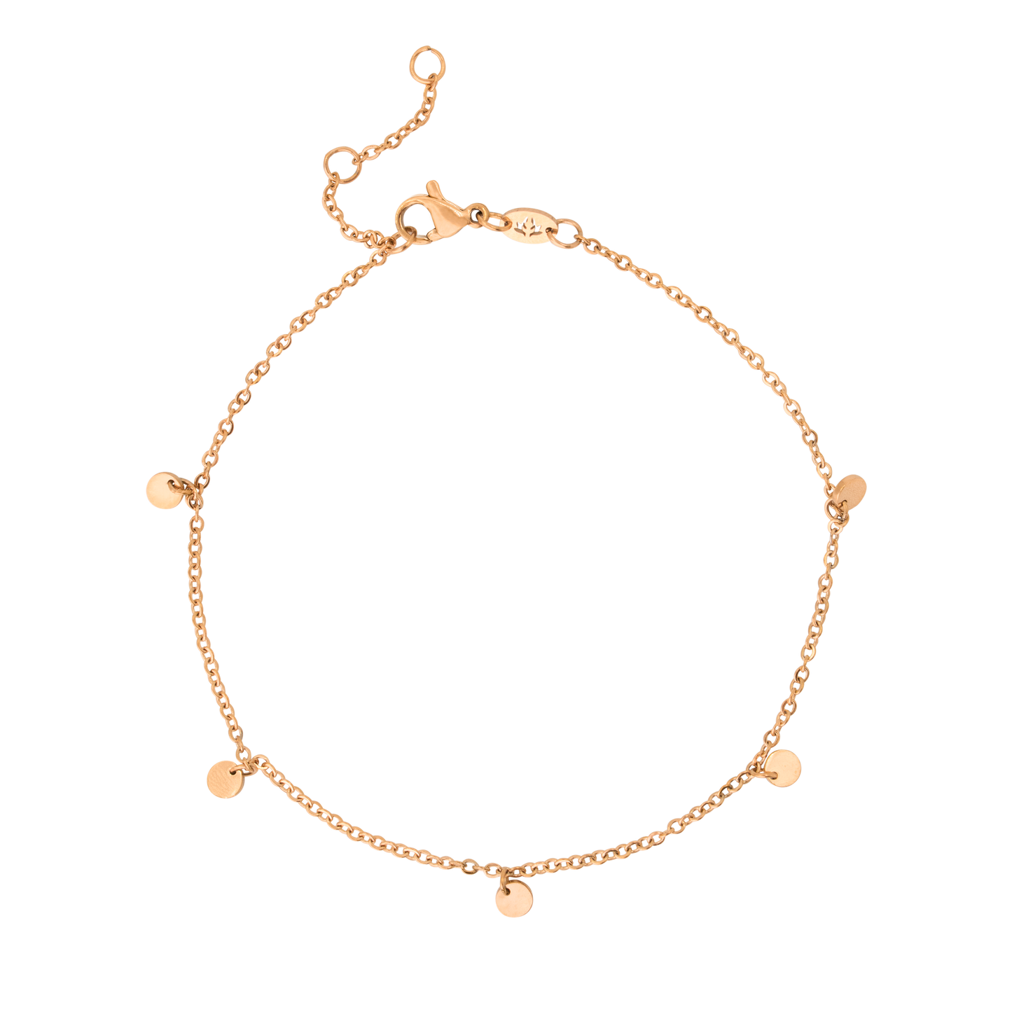 Tiny Coin Anklet Roségold