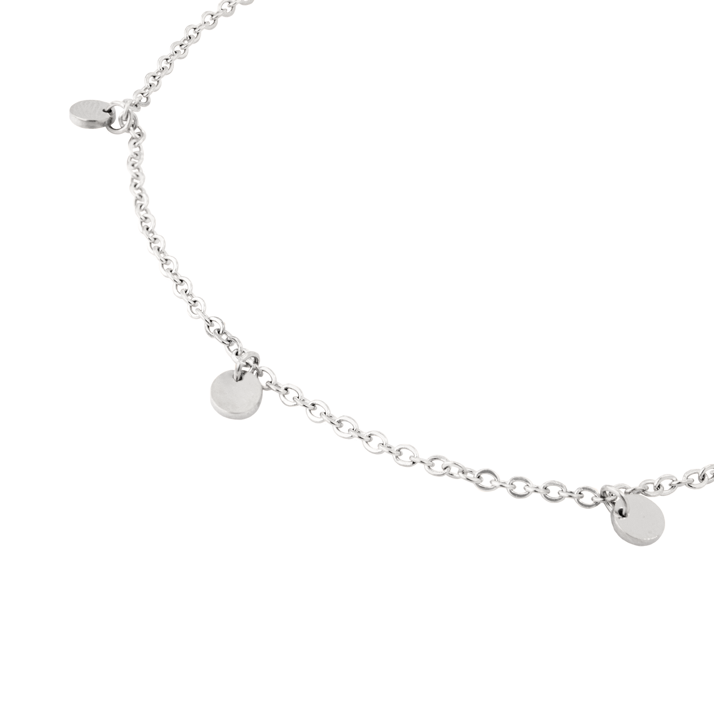 Tiny Coin Anklet Silber