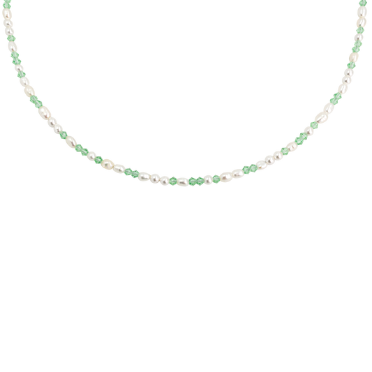 Perlita Verde Necklace Silber