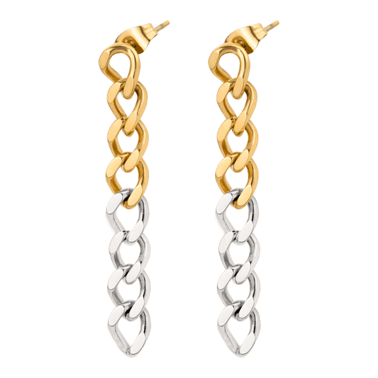 Bi-Colored Chain Earrings