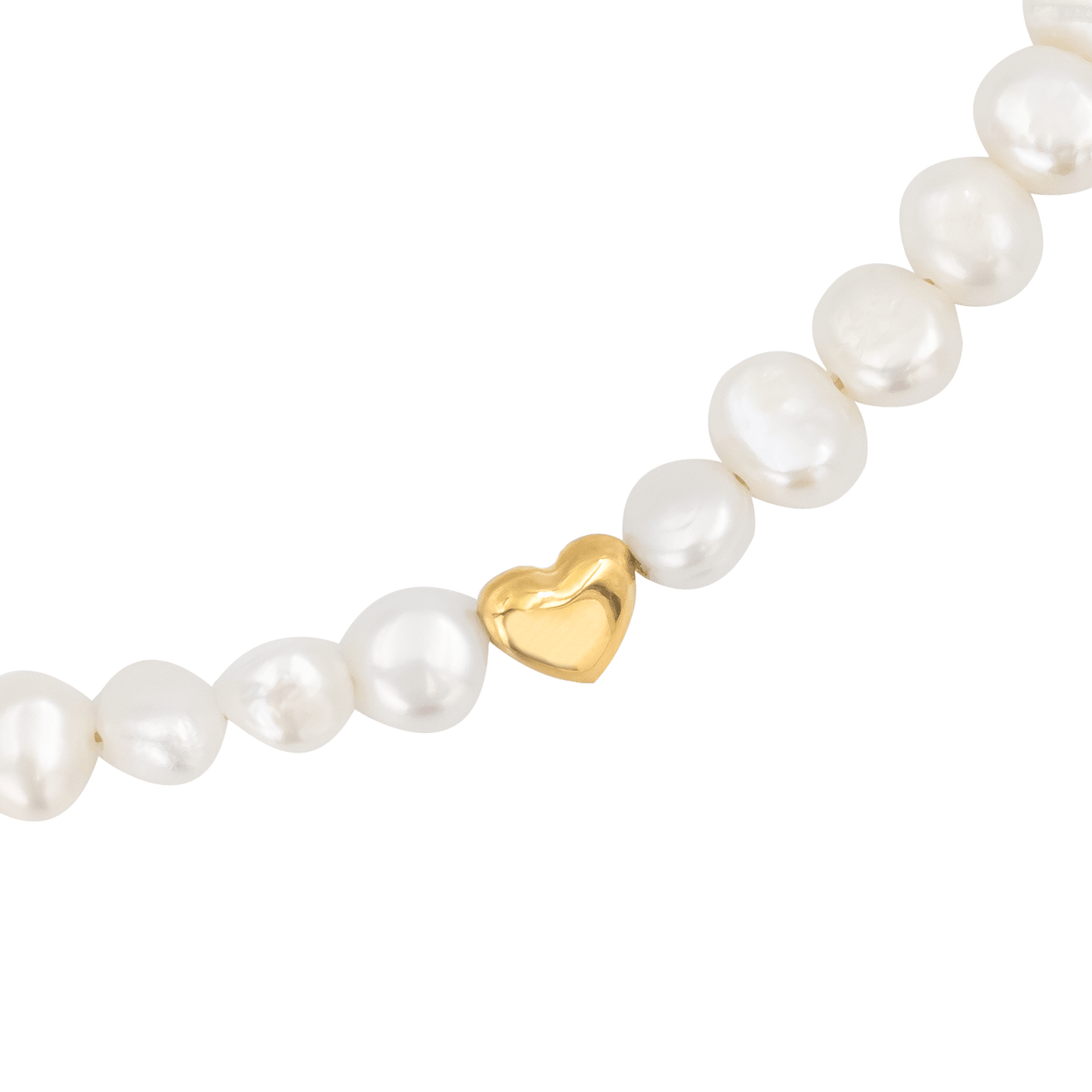 Retro Love Pearl Necklace Gold