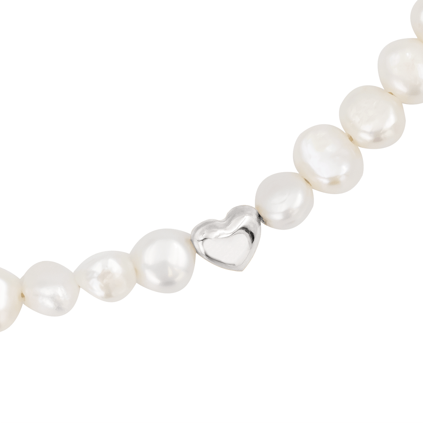 Retro Love Pearl Necklace Silber