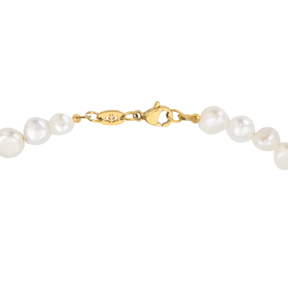 Retro Love Pearl Necklace Gold