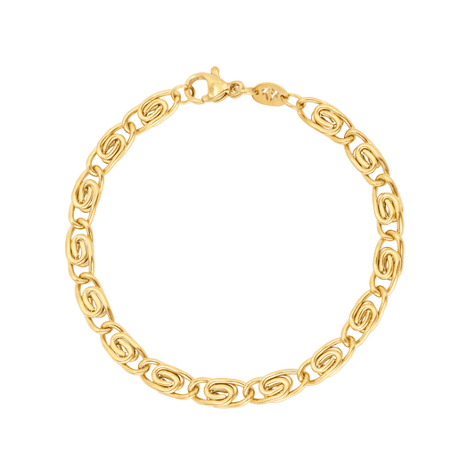 Chunky Scroll Bracelet Gold