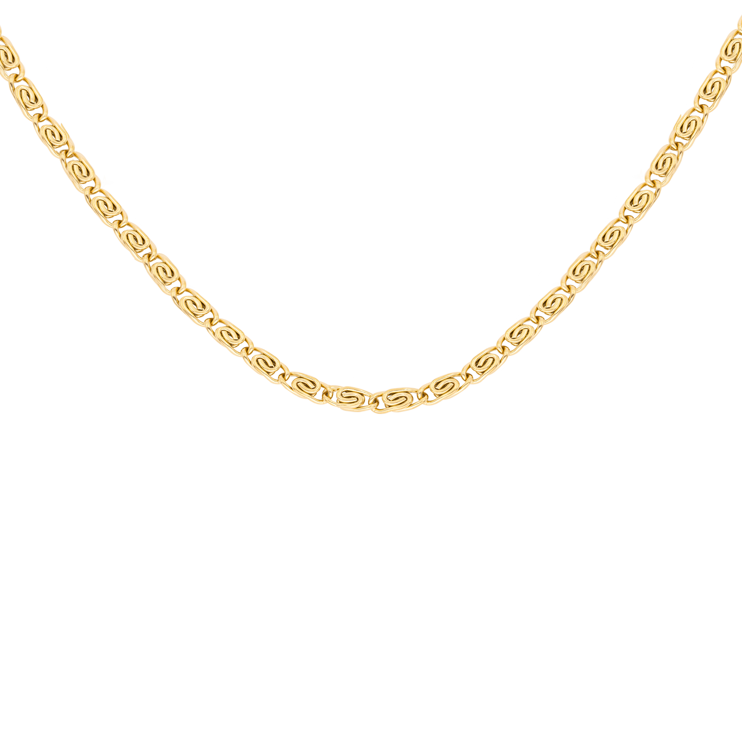 Skinny Scroll Necklace Gold