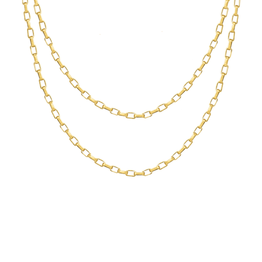 Square Y Box Chain Gold