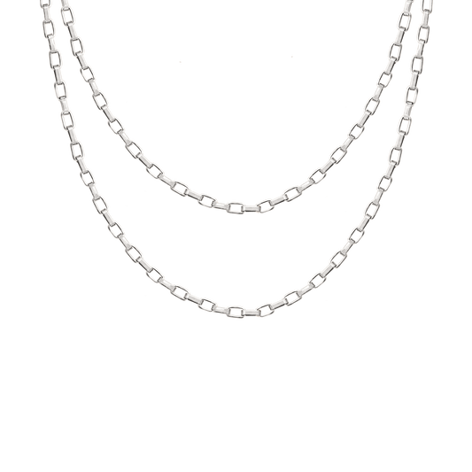 Square Y Box Chain Silber