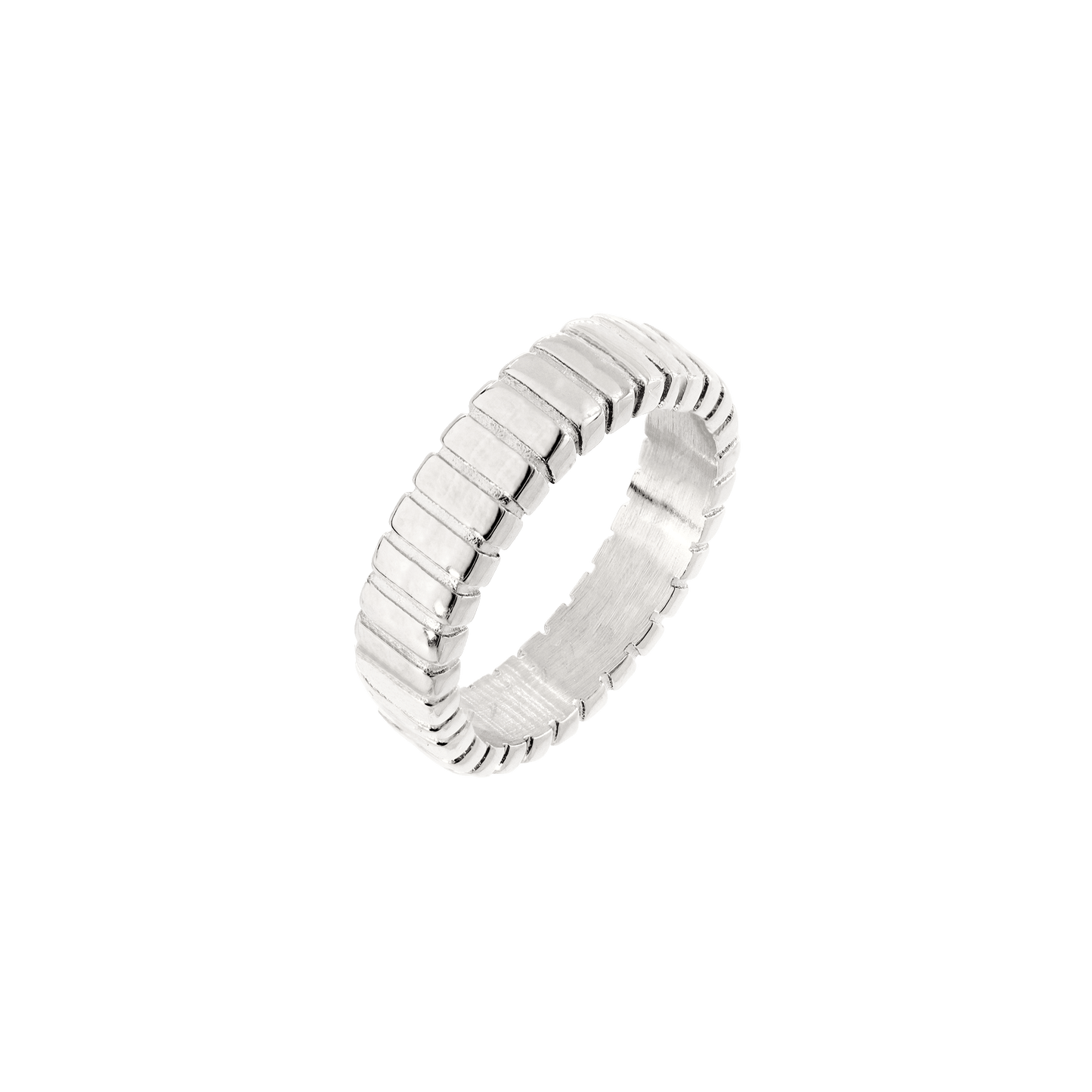 Striped Ring Bold Silber