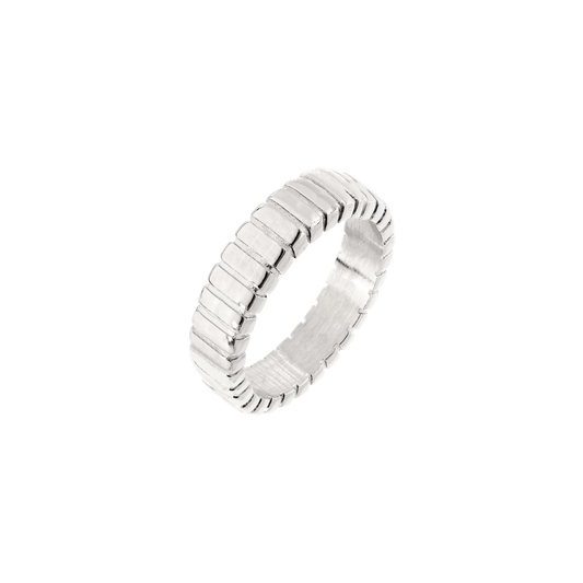 Striped Ring Bold Silber