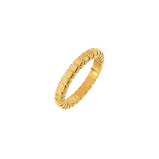 Striped Ring Thin Gold