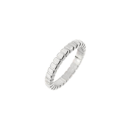 Striped Ring Thin Silber