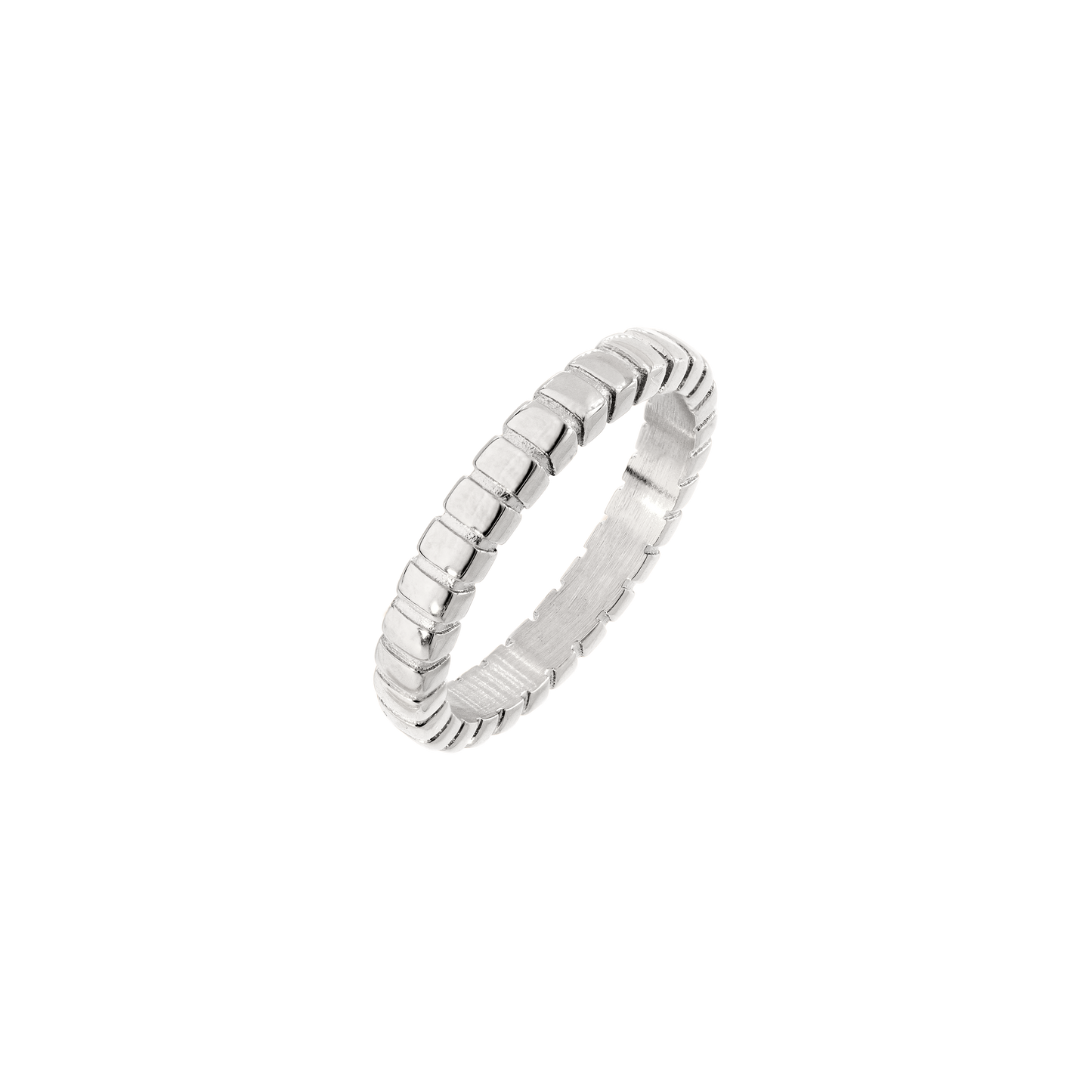 Striped Ring Thin Silber