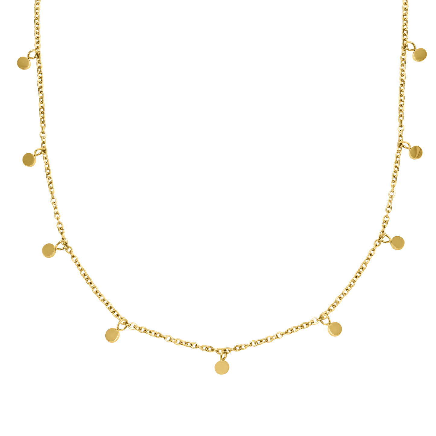 Tiny Coin Necklace Gold