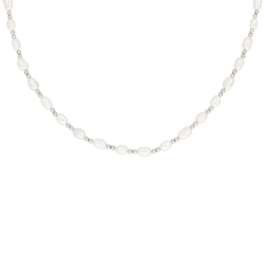 Summertime Pearl Necklace Silber