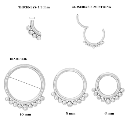 Boho Click Piercing Silber