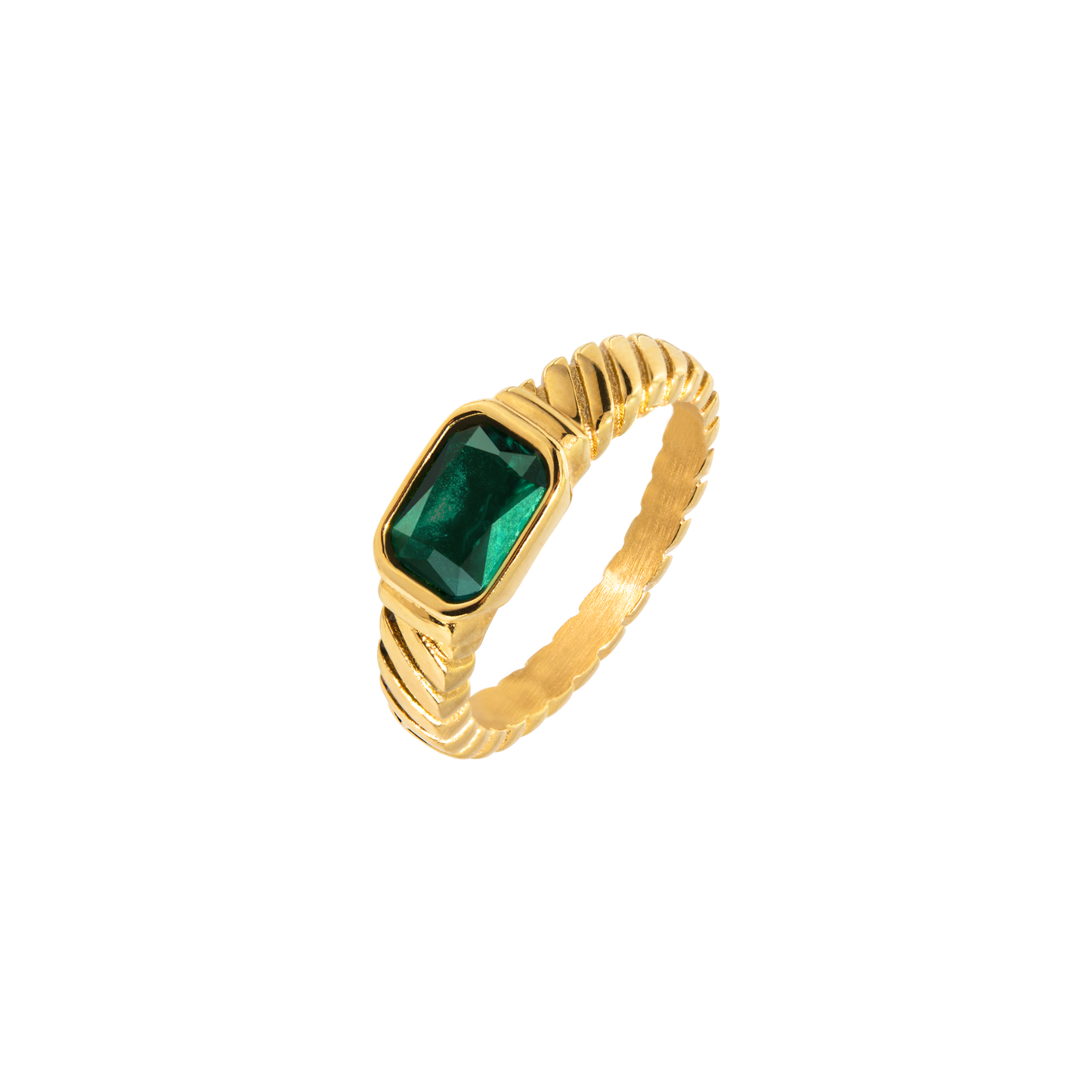 Brilliant Emerald Ring Gold