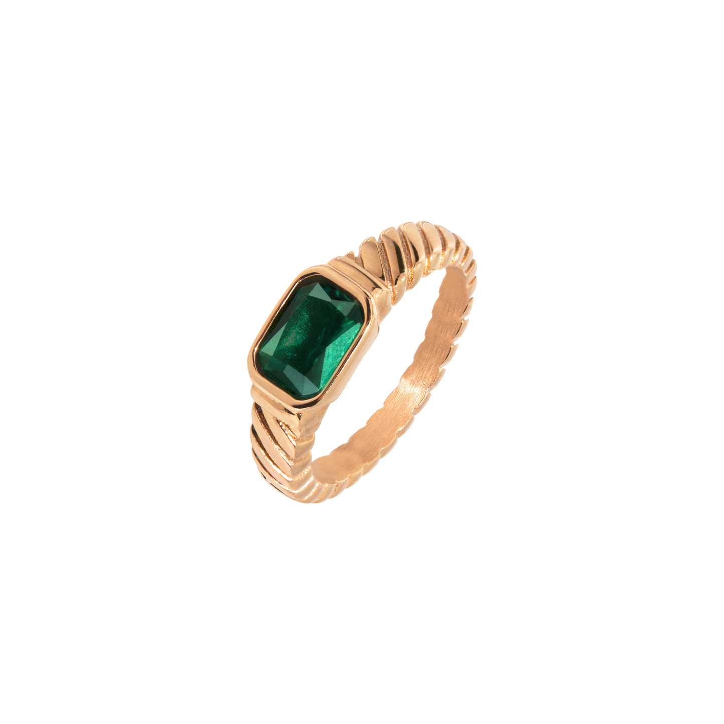 Brilliant Emerald Ring Roségold
