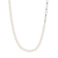 Chain & Pearl Necklace Silber