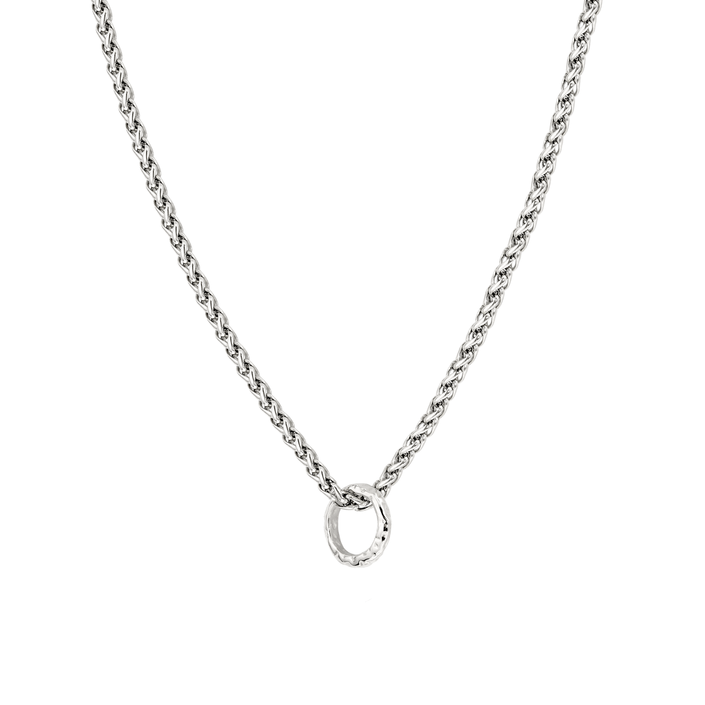 Hammered Unity Necklace Silber