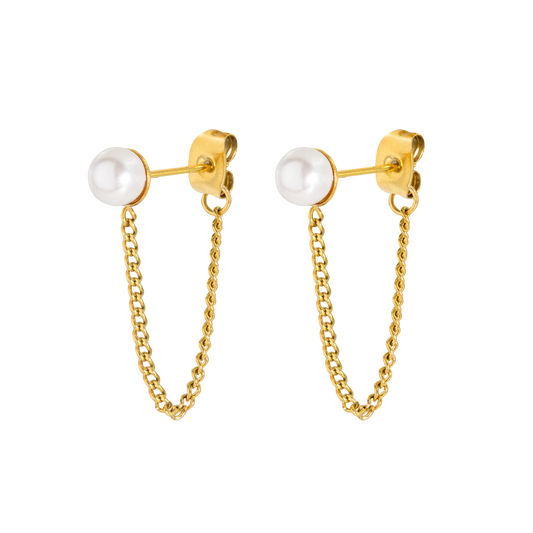 Heat Wave Pearl Earrings Gold