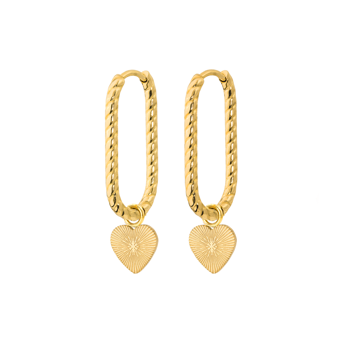 Love Ray Oval Twisted Hoops Gold