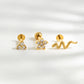 Radiant Flower Piercing Stud Gold