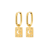 Midnight Lover Oval Hoops Baby Gold