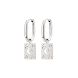 Midnight Lover Oval Hoops Baby Silber