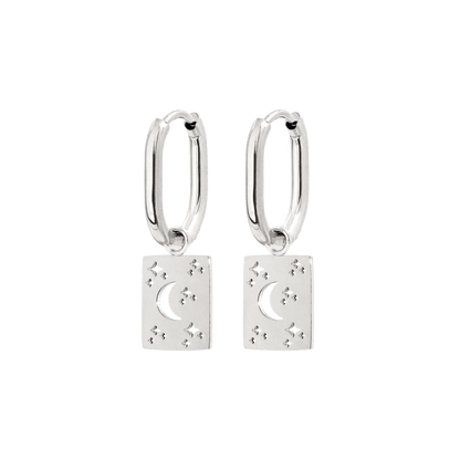 Midnight Lover Oval Hoops Baby Silber
