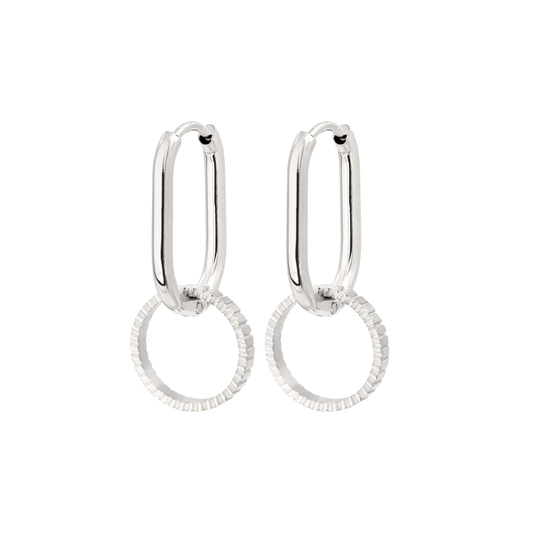 Oval Hoops and Stripes Silber